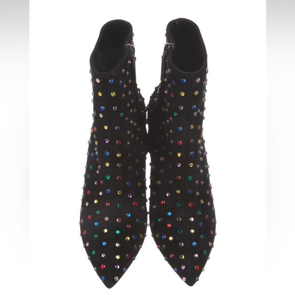 Saint Laurent Crystal Pointy Toe Booties (70mm) - Picture 4 of 10